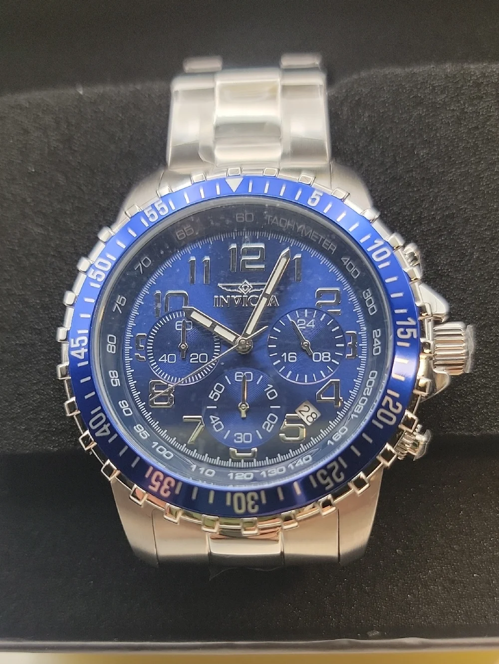 Invicta Specialty Deep Blue Vector Field Men's Watch 45mm Steel 6621 Chronograph
